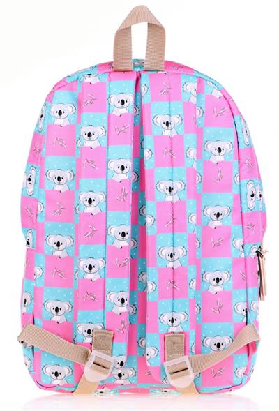 Kaukko Nature Pembe Mavi Koala Kız Okul ve Günlük Sırt Çantası