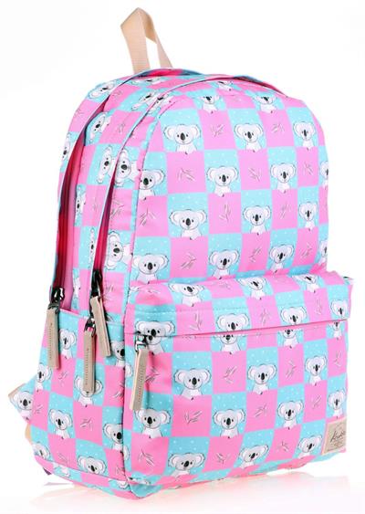 Kaukko Nature Pembe Mavi Koala Kız Okul ve Günlük Sırt Çantası