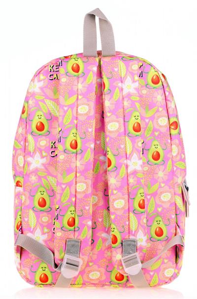 Kaukko Nature Pembe Sarı Avokado Kız Okul ve Günlük Sırt Çantası