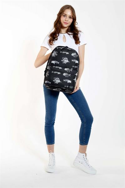 Kaukko Nature Siyah Balık Okul ve Günlük Sırt Çantası