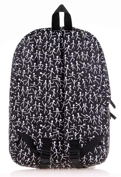 Kaukko Nature Siyah Beyaz Stickman  Okul ve Günlük Sırt Çantası