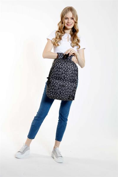 Kaukko Nature Siyah Beyaz Stickman  Okul ve Günlük Sırt Çantası