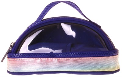 Kaukko Navy Blue Rainbow Parlak Kumaş Detaylı (Lacivert - Çok Renkli) Kız Çocuk Kalem Çantası/Kalemlik - K1864