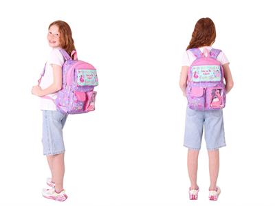 Kaukko Peluş Flamingolu Mor Pembe Kız ÇocukLar İçin Okul Çantası ve Beslenme Çantası Seti (L5240+L7240)