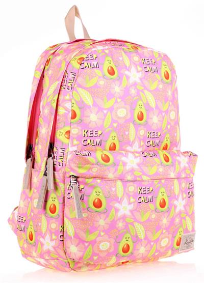 Kaukko Pembe Sarı Avokado Okul Çantası ve Kalemlik Seti - Kız Çocuk