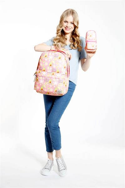 Kaukko Pembe Sarı Avokado Okul Çantası ve Kalemlik Seti - Kız Çocuk