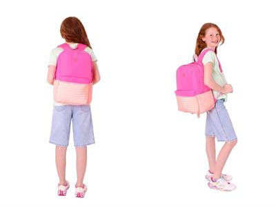 Kaukko Quick Kapitone Detaylı Pembe Turuncu Kız Çocuk Okul Çantası ve Kalemlik Okul Seti