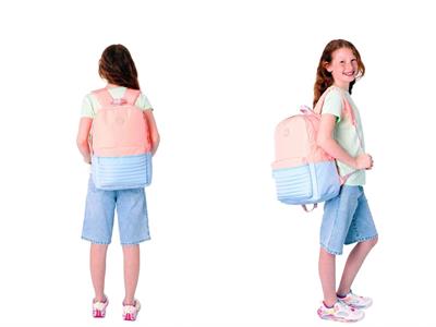 Kaukko Quick Kapitone Detaylı Somon Kız Çocuk Okul Çantası ve Kalemlik Okul Seti