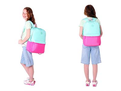 Kaukko Quick Yeşil Pembe Kapitone Detaylı Okul Çantası ve Isı Yalıtımlı Beslenme Seti - Kız Çocuk