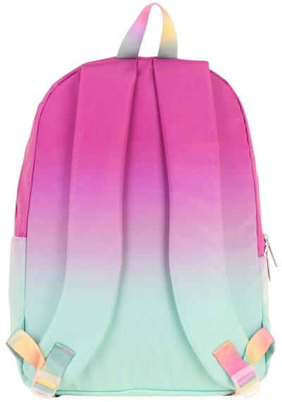 Kaukko Rainbow Kız Çocuk Üç Bölmeli İlkokul ve Ortaokul Çantası - Pembe Yeşil Renk Geçişli - K1798