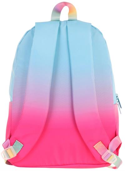 Kaukko Rainbow Kız Çocuk Üç Bölmeli İlkokul ve Ortaokul Çantası - Mavi Pembe Renk Geçişli - K1797