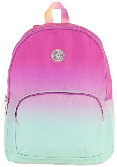Kaukko Rainbow Kız Çocuk Üç Bölmeli İlkokul ve Ortaokul Çantası - Pembe Yeşil Renk Geçişli - K1798