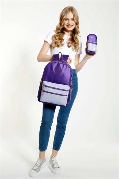Kaukko Rugan Mor Okul Sırt Çantası ve Kalemlik Seti - Kız