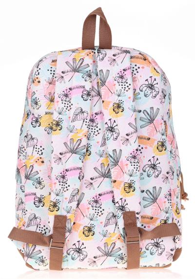 Kaukko Safari Okul ve Günlük Sırt Çantası - Black Flowers - Kız - Ortaokul ve Lise