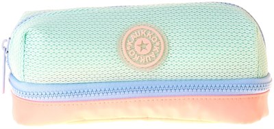Kaukko Salmon İki Bölmeli Kız Çocuk Pembe - Yeşil Okul Kalemliği Kalem Kutusu - K1854