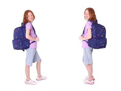 Kaukko Shine Lacivert Yaprak Desenli Kız Çocuk Üçlü Okul Çanta Seti