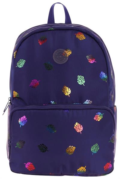 Kaukko Shine Üç Bölmeli Lacivert Yaprak Desenli Sırt Çantası - K1778