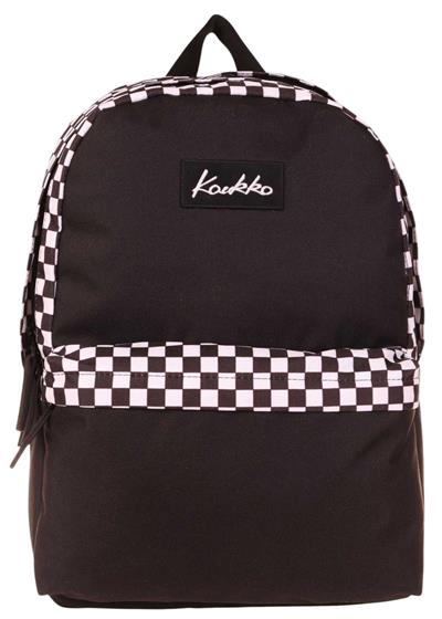 Kaukko Siyah Beyaz Dama Desenli Üç Gözlü Okul ve Günlük Sırt Çantası - K1629