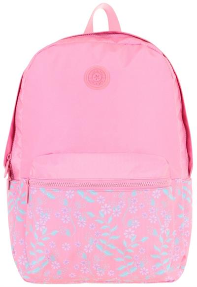 Kaukko Soft Floral Kız Çocuk Üç Bölmeli Pembe Çiçekli Okul Sırt Çantası - K1794