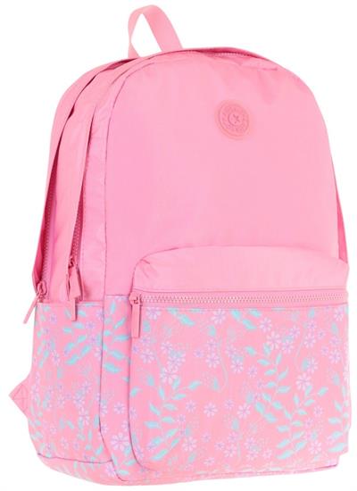 Kaukko Soft Floral Kız Çocuk Üç Bölmeli Pembe Çiçekli Okul Sırt Çantası - K1794