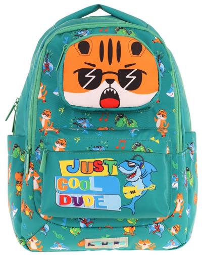 Kaukko Toys Erkek Çocuk 3D Aslan Şekilli İlkokul ve Günlük Sırt Çantası - Yeşil - L5254