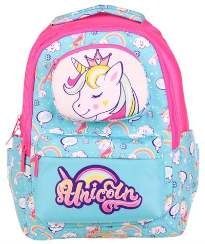 Kaukko Toys Kız Çocuk 3D Unicorn Şekilli İlkokul ve Günlük Sırt Çantası - Turkuaz Pembe - L5155