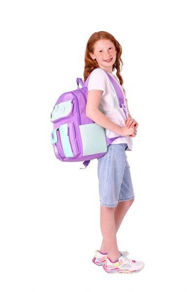 Kaukko Travel Beş Bölmeli Rozetli Kız Çocuk Okul ve Günlük Sırt Çantası - Mor Turkuaz - K1827