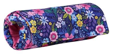 Kaukko Üç Bölmeli Rulo Tip Kalem Çantası Çok Renkli Çiçek Baskılı - K2669