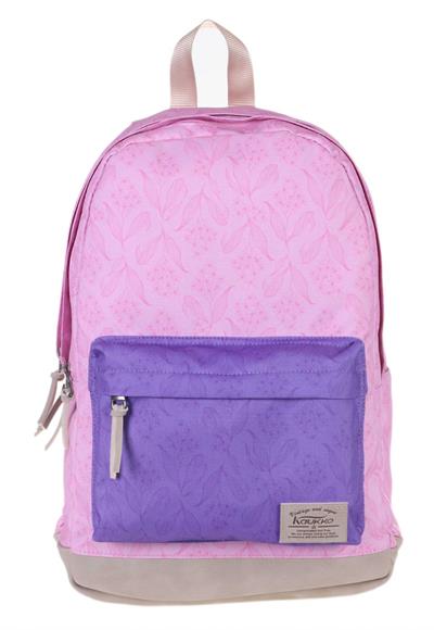Kaukko Wichlight Mor-Pembe Çiçekli Okul ve Günlük Sırt Çanta Seti - Kız