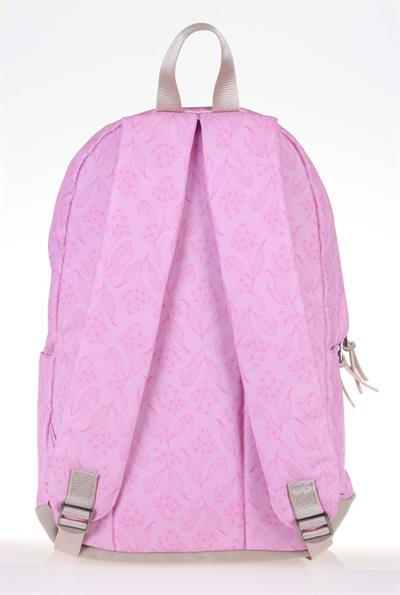 Kaukko Wichlight Pembe-Mor Çiçek Desenli Okul ve Günlük Sırt Çantası