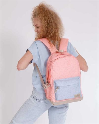 Kaukko Wichlight Somon Flowers Kız Okul ve Günlük Sırt Çantası - Pembe