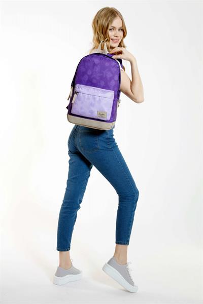 Kaukko Wichlight Üç Bölmeli Mor Okul ve Günlük Sırt Çantası - Kız