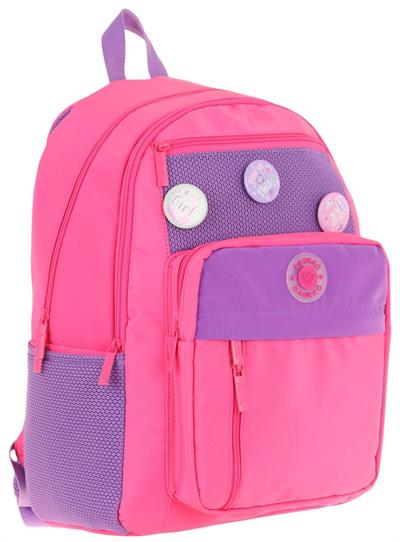 Kauko Holiday Kız Çocuk Altı Bölmeli Rozetli Okul Sırt Çantası - Pembe - K1830