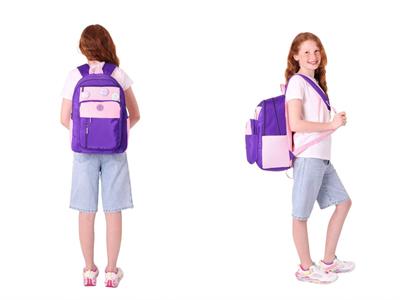 Kauko Holiday Kız Çocuk Rozetli Okul Çantası ve Kalemlik Seti - Mor Pembe - Altı Bölmeli