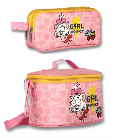 Kral Şakir Girl Power Isı Yalıtımlı Beslenme Çantası Ve Kalemlik Seti - Pembe - Kız Çocuk