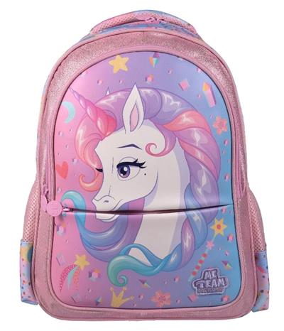 Me Çanta Pembe/Mor Kız Çocuk Üç Bölmeli İlkokul ve Günlük Sırt Çantası