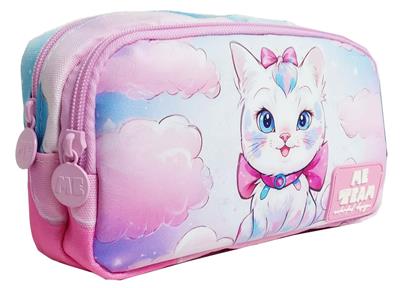 Me Team İki Bölmeli Kedi Baskılı Kalemlik - Kız Çocuk - 25253