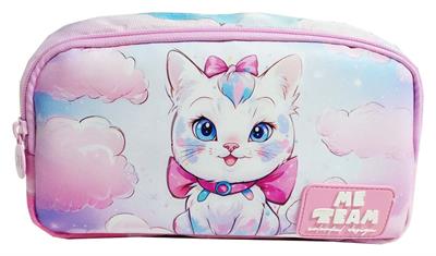 Me Team İki Bölmeli Kedi Baskılı Kalemlik - Kız Çocuk - 25253