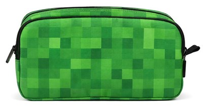 Minecraft İki Gözlü Erkek Çocuk Minecraft Kabartmalı Siyah - Yeşil Okul Kalem Çantası/Kalemlik - 26612