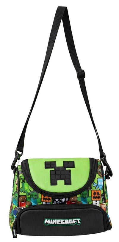 Minecraft Lisanslı Erkek Çocuk Minecraft Yazılı (Yeşil - Siyah) Okul Beslenme Çantası - 26602