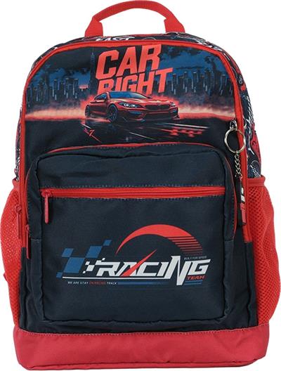 Pippa Erkek Çocuk Üç Gözlü Kırmızı/Siyah İlkokul Üçlü Okul Çanta Seti - Yarış Arabası - PPSET5395