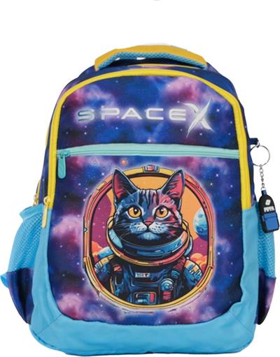 Pippa Erkek Çocuk Üç Gözlü Mavi/Sarı İlkokul Üçlü Okul Çanta Seti - Astronot Kedi - PPSET5255