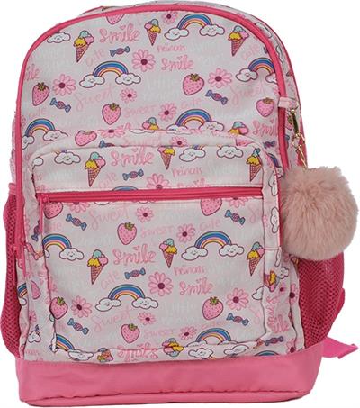 Pippa Kız Çocuk Üç Gözlü Pembe İlkokul Üçlü Okul Çanta Seti - Dondurma ve Gökkuşağı - PPSET5310