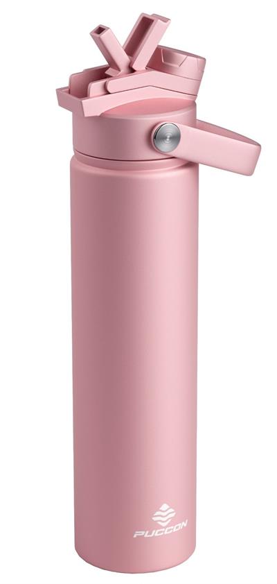 Puccon 750 ml Pembe Paslanmaz Çelik Termos/Matara/Suluk