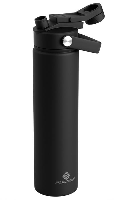 Puccon 750 ml Siyah Paslanmaz Çelik Termos/Matara/Suluk