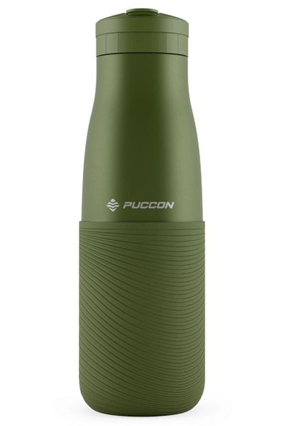 Puccon Haki 500 ml Paslanmaz Çelik Termos - Silikon Kaplı (Dalga) Okul, Günlük, Kamp - 50022