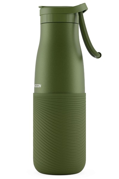 Puccon Haki 500 ml Paslanmaz Çelik Termos - Silikon Kaplı (Dalga) Okul, Günlük, Kamp - 50022