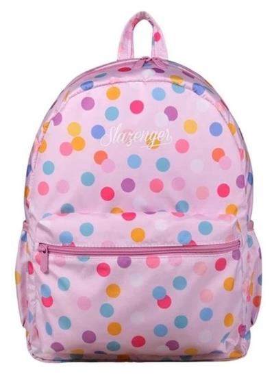 Slazenger Pembe Puantiyeli  İki Bölmeli Kız Çocuk Okul ve Günlük Sırt Çantası 24439