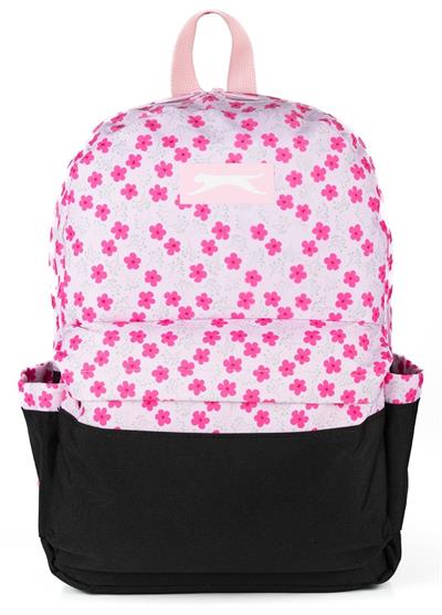 Slazenger Pembe Siyah Çiçek Baskılı Okul ve Günlük Sırt Çantası Kız Çocuk/Kadın