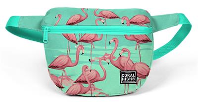 Su Yeşili Flamingo Çocuk Günlük Bel Çantası - Kız Çocuk